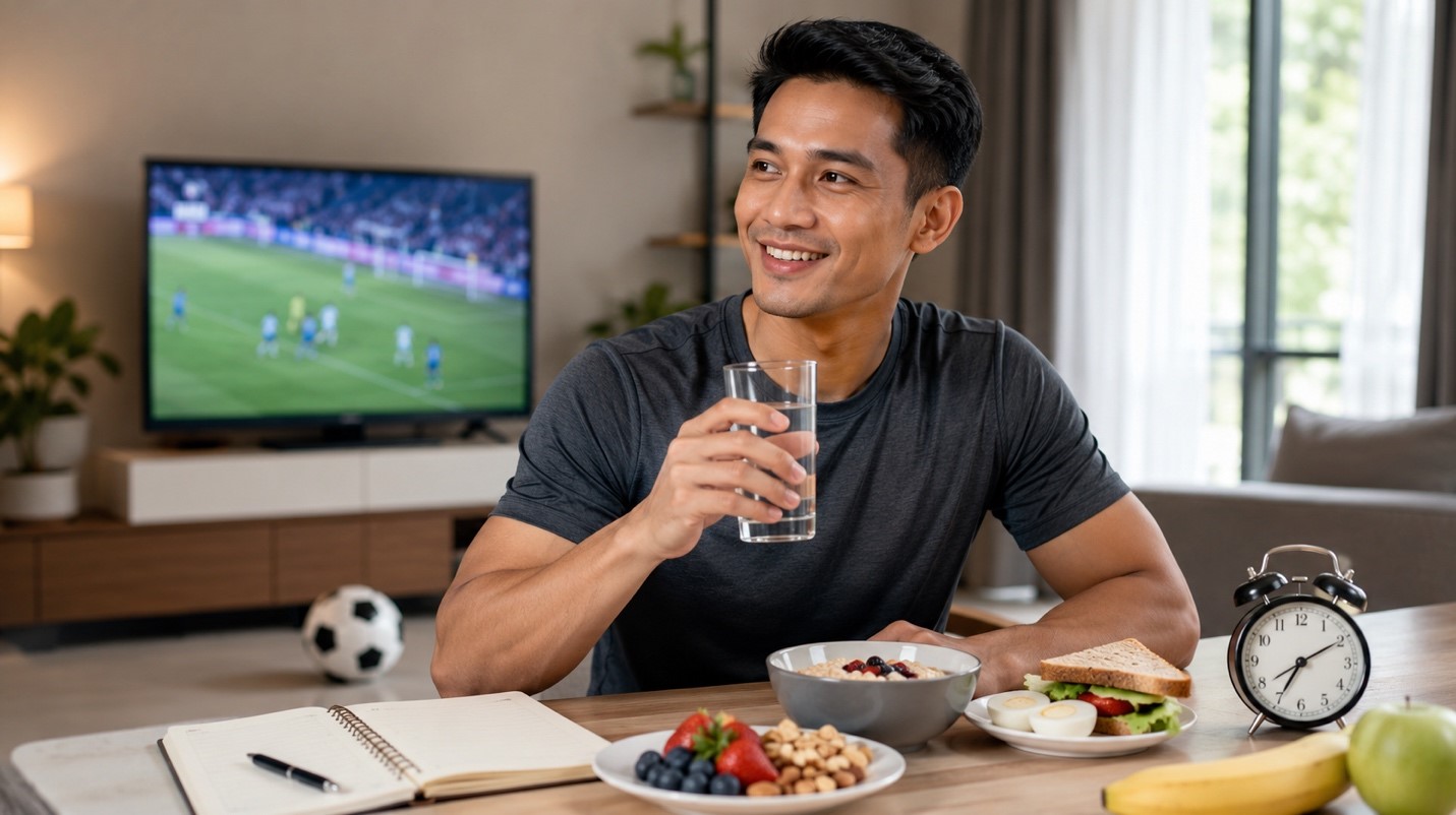 Cara Tetap Aktif Meski Sering Begadang Nonton Bola, Manajemen Waktu dan Kebutuhan Nutrisi Pria yang Tepat!