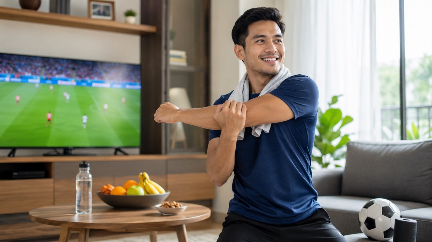Tips Menjaga Energi Pria Dewasa Saat Nonton Bola agar Tubuh Tetap Fit